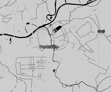 Mapa Pardubice